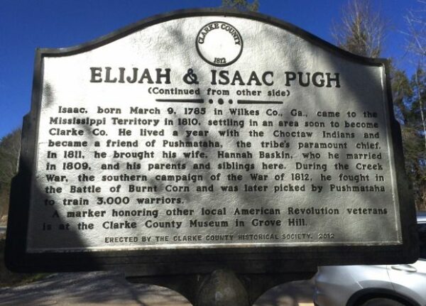 ELIJAH & ISAAC PUGH MEMORIAL MARKER BACK