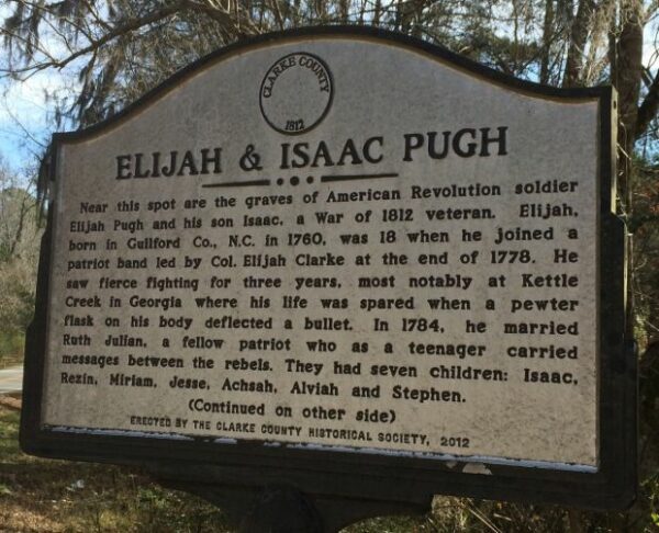 ELIJAH & ISAAC PUGH MEMORIAL MARKER FRONT