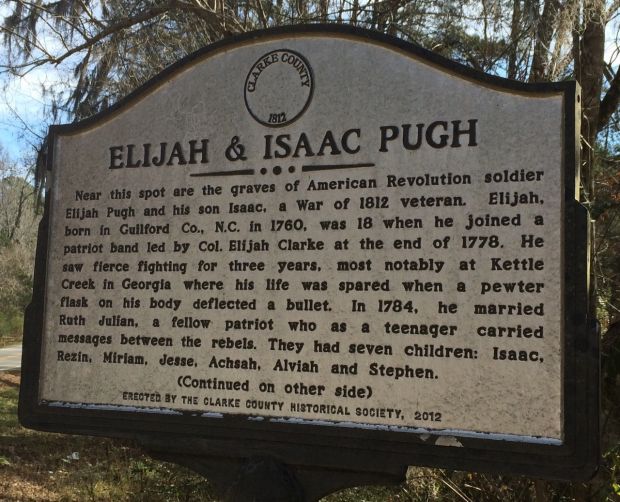 ELIJAH & ISAAC PUGH MEMORIAL MARKER FRONT