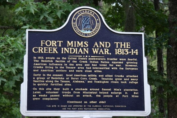FORT MIMS AND THE CREEK INDIAN WAR MEMORIAL MARKER FONT