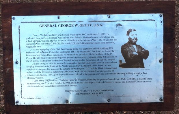 GENERAL GEORGE W. GETTY, U.S.A. WAR MEMORIAL PLAQUE