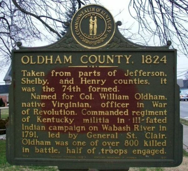 OLDHAM COUNTY, 1824 MEMORIAL MARKER