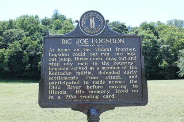 BIG JOE LOGSDON MEMORIAL MARKER BACK