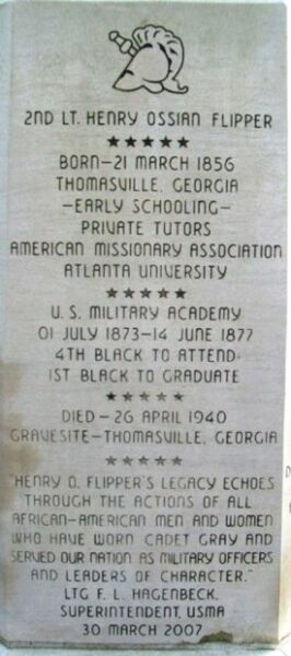 2ND LT. HENRY OSSIAN FLIPPER MEMORIAL STONE A