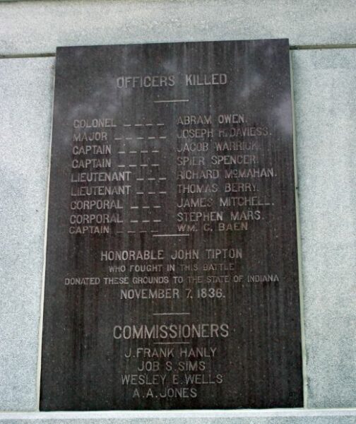 TIPPECANOE BATTLEFIELD MEMORIAL PLAQUE C