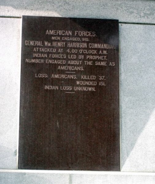TIPPECANOE BATTLEFIELD MEMORIAL PLAQUE A