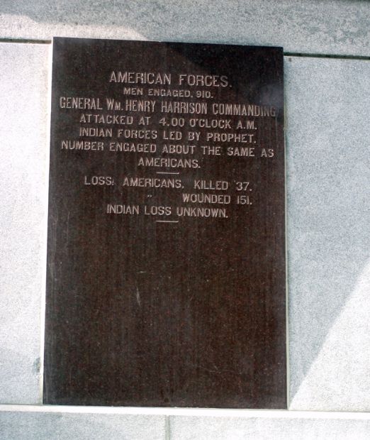 TIPPECANOE BATTLEFIELD MEMORIAL PLAQUE A
