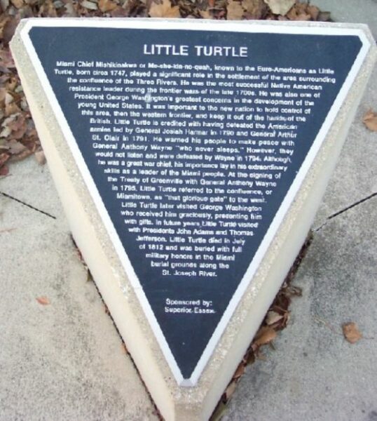 LITTLE TURTLE WAR MEMORIAL PLAQUE