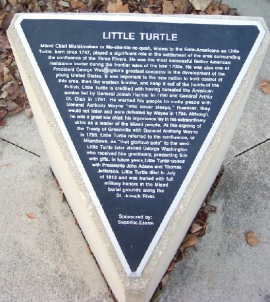 LITTLE TURTLE WAR MEMORIAL PLAQUE