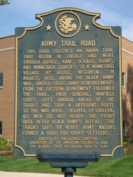 ARMY TRAIL ROAD MEMORIAL MARKER
