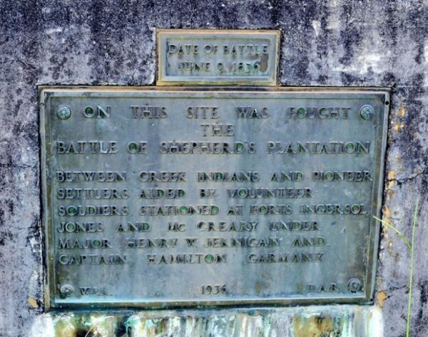 BATTLE OF SHEPHERD’S PLANTATION WAR MEMORIAL PLAQUE A