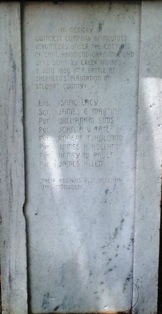 BATTLE AT SHEPHERD’S PLANTATION FALLEN MEMORIAL STONE A