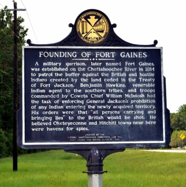 FOUNDING OF FORT GAINES MEMORIAL MARKER