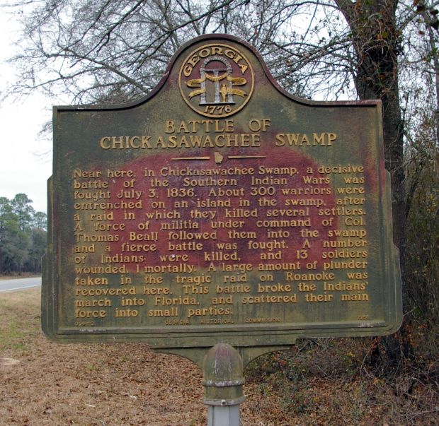 BATTLE OF CHICKASAWACHEE SWAMP MEMORIAL MARKER