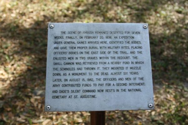 DADE BATTLEFIELD WAR MEMORIAL PLAQUE E