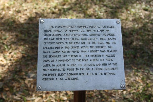 DADE BATTLEFIELD WAR MEMORIAL PLAQUE E