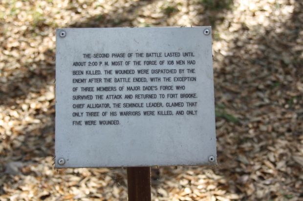 DADE BATTLEFIELD WAR MEMORIAL PLAQUE D