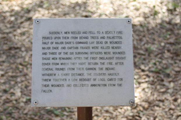 DADE BATTLEFIELD WAR MEMORIAL PLAQUE C