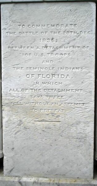 DADE AND HIS COMMAND WAR MEMORIAL STONE A