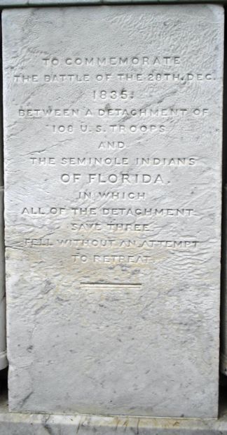DADE AND HIS COMMAND WAR MEMORIAL STONE A