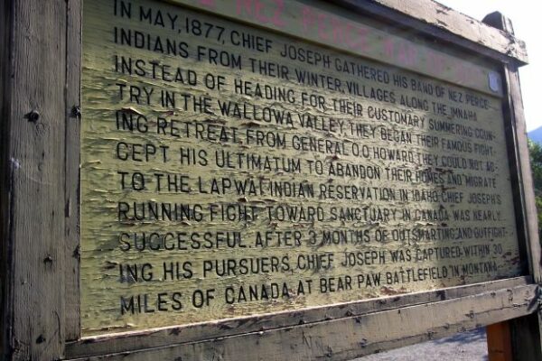 THE NEZ PERCE WAR OF 1877 MEMORIAL MARKER