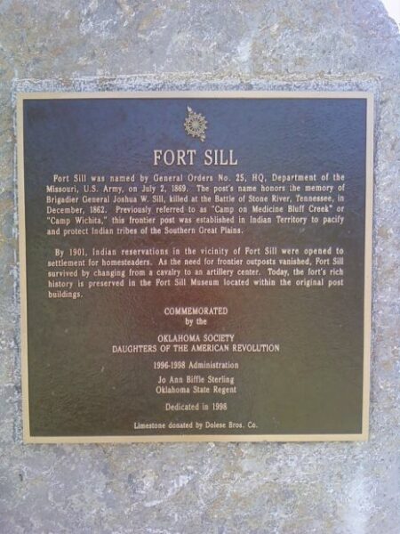 FORT SILL MEMORIAL PLAQUE