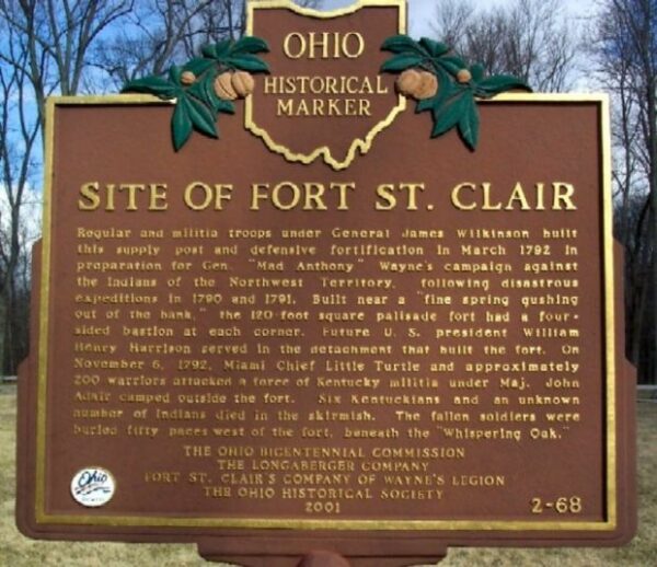 SITE OF FORT ST. CLAIR MEMORIAL MARKER