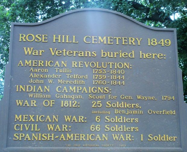 ROSE HILL CEMETERY 1849 MEMORIAL MARKER