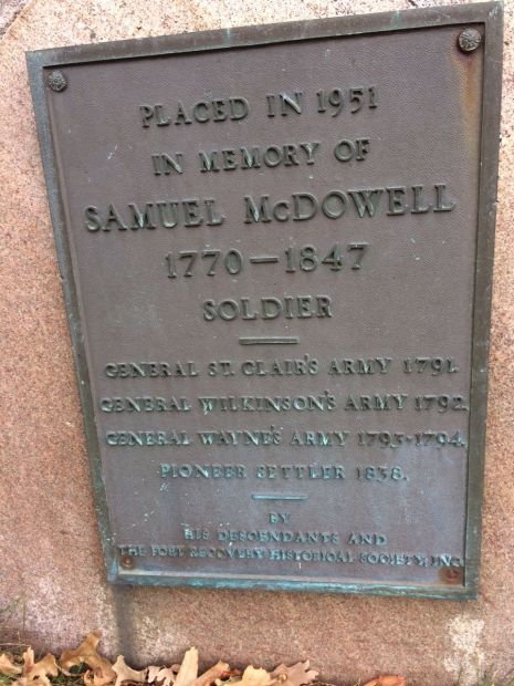 SAMUEL MCDOWELL MEMORIAL PLAQUE