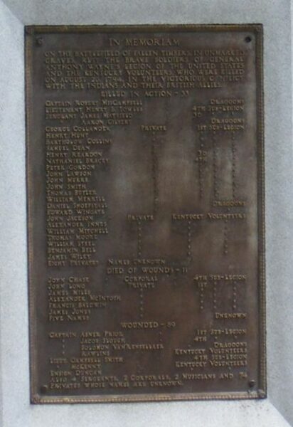 FALLEN TIMBERS BATTLE MEMORIAL PLAQUE