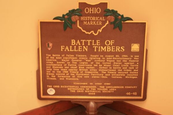 BATTLE OF FALLEN TIMBERS MEMORIAL MARKER FRONT