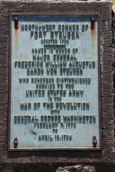 NORTH-WEST CORNER OF FORT STEUBEN MEMORIAL PLAQUE