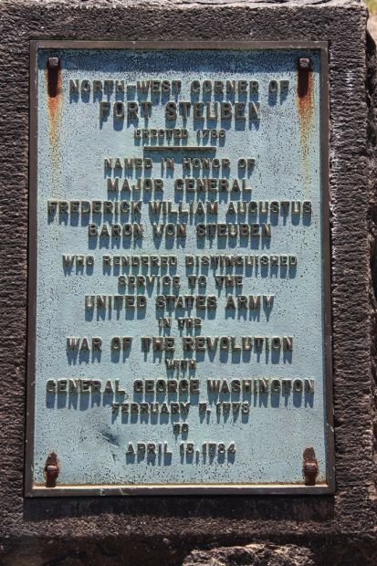 NORTH-WEST CORNER OF FORT STEUBEN MEMORIAL PLAQUE