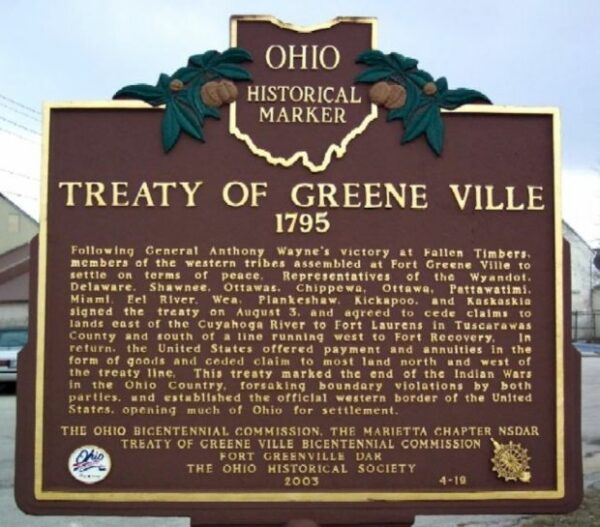 TREATY OF GREEN VILLE MEMORIAL MARKER