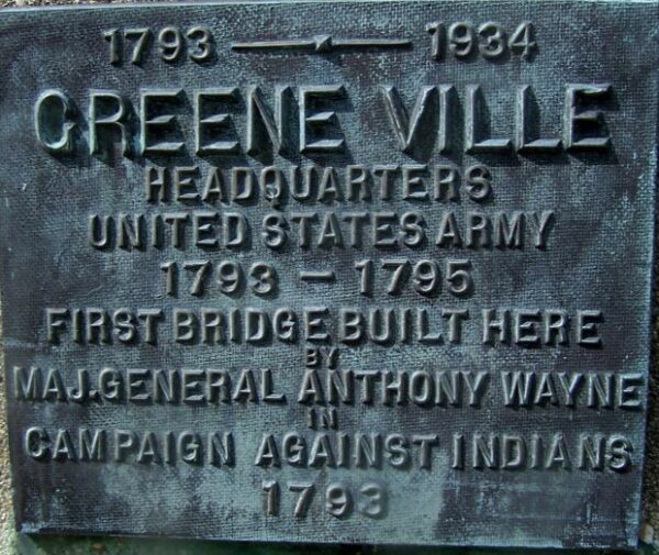 GREENE VILLE MEMORIAL PLAQUE