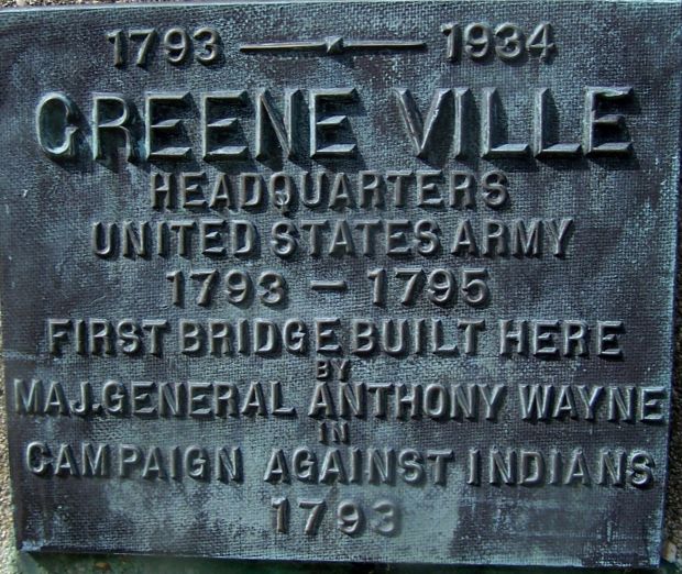 GREENE VILLE MEMORIAL PLAQUE