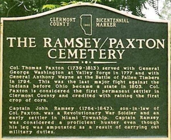 THE RAMSEY/PAXTON CEMETERY MEMORIAL MARKER