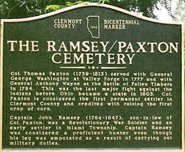 THE RAMSEY/PAXTON CEMETERY MEMORIAL MARKER