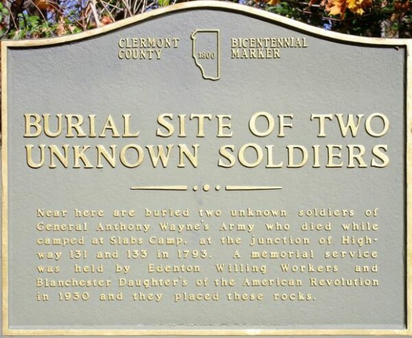 BURIAL SITE OF TWO UNKNOWN SOLDIERS MEMORIAL MARKER