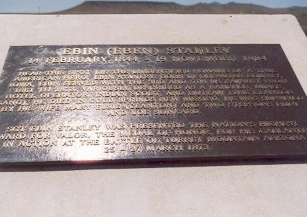 EBIN (EBEN) STANLEY MEDAL OF HONOR WAR MEMORIAL PLAQUE