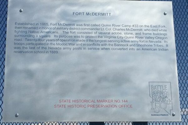 FORT MCDERMITT MEMORIAL PLAQUE