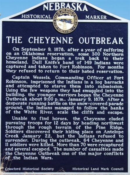 THE CHEYENNE OUTBREAK MEMORIAL MARKER