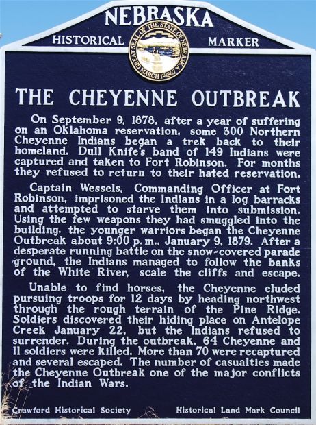 THE CHEYENNE OUTBREAK MEMORIAL MARKER