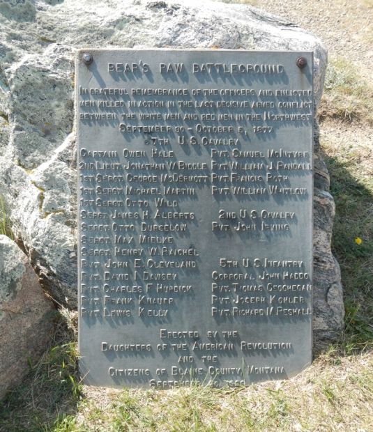 BEAR’S PAW BATTLEGROUND MEMORIAL PLAQUE B