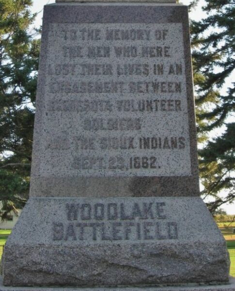 WOODLAKE BATTLEFIELD STATE MEMORIAL STONE A