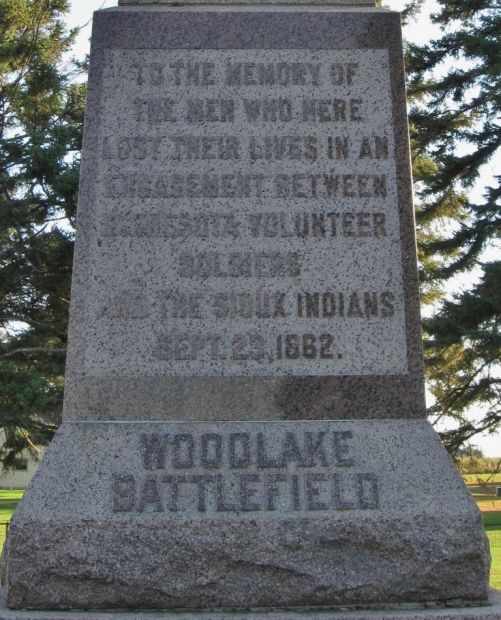WOODLAKE BATTLEFIELD STATE MEMORIAL STONE A