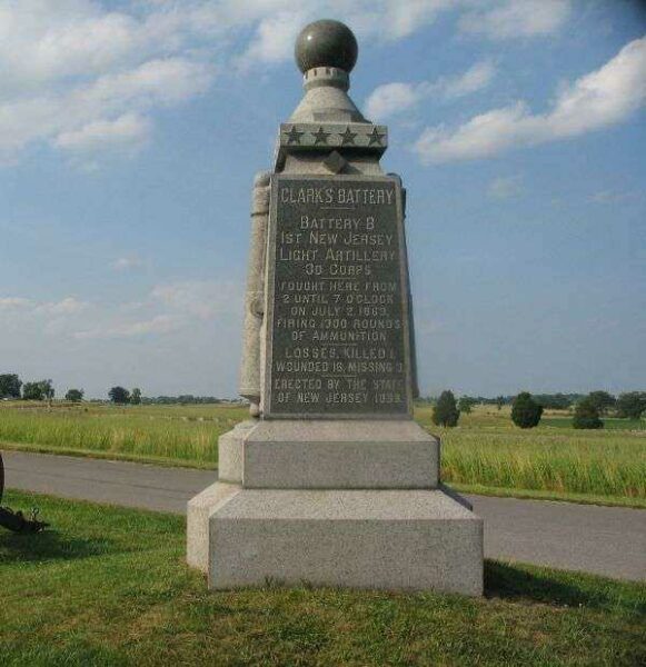 CLARK’S BATTERY B 1ST NEW JERSEY LIGHT ARTILLERY WAR MEMORIAL