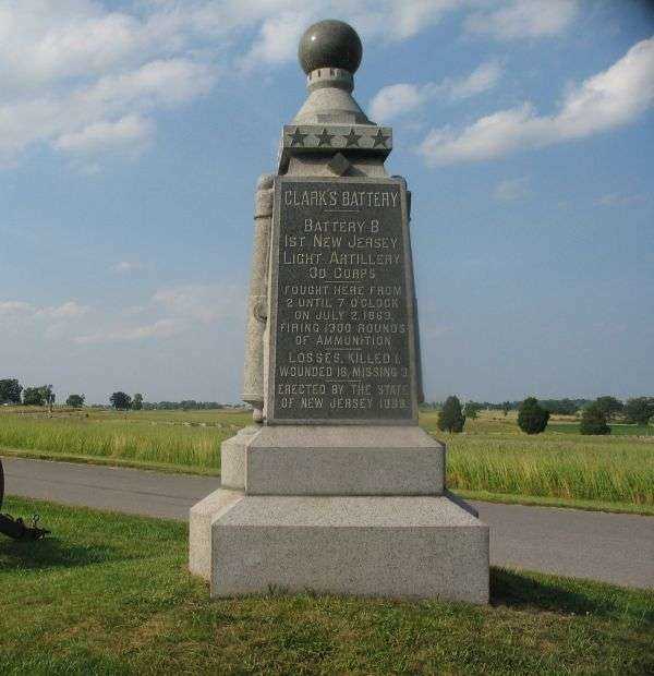 CLARK’S BATTERY B 1ST NEW JERSEY LIGHT ARTILLERY WAR MEMORIAL