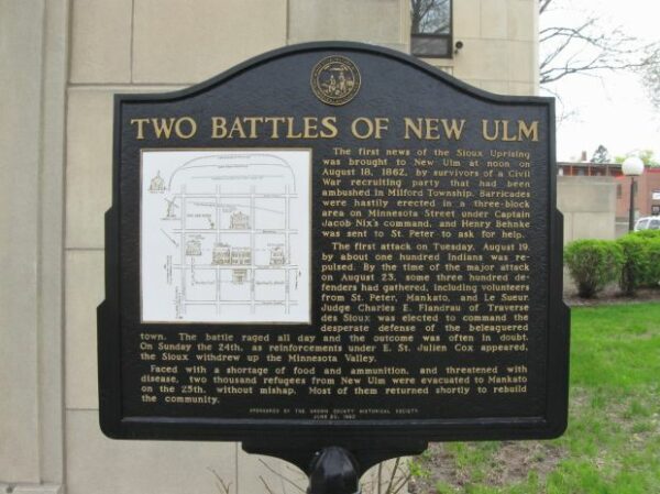 TWO BATTLES OF NEW ULM WAR MEMORIAL MARKER