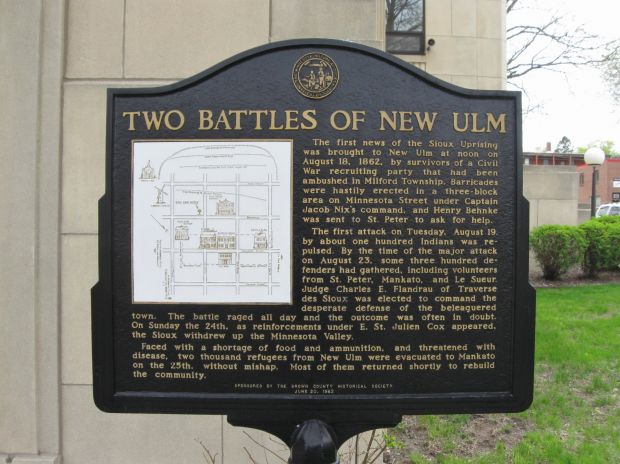 TWO BATTLES OF NEW ULM WAR MEMORIAL MARKER